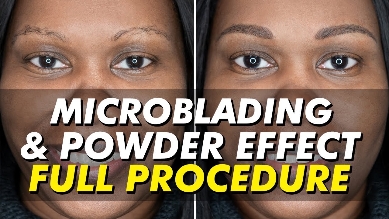 Microblading + Powder/Shadow Effect | Semi-permanent eyebrow tattoo by Nadia Afanaseva