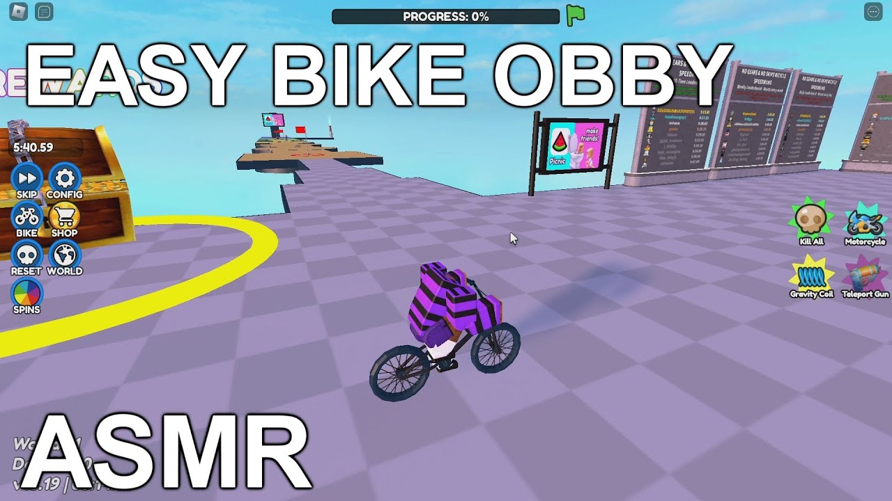 Playing Roblox OBBY BUT YOUR ON A BIKE | ASMR Gum Chewing & Keyboard Sounds