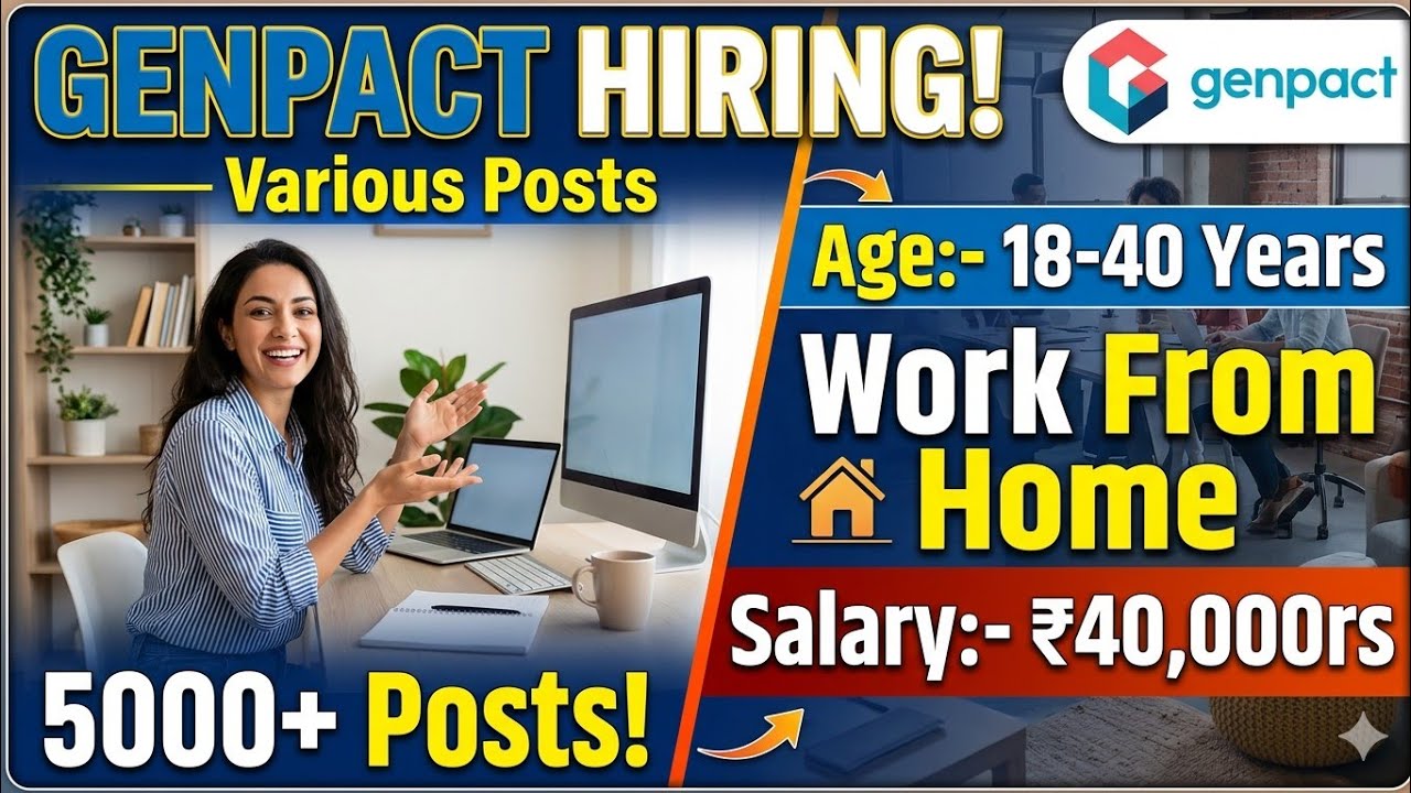 Genpact Work From Home Jobs 2024 | 5000+ Posts | Any Degree | Salary ₹40,000/pm