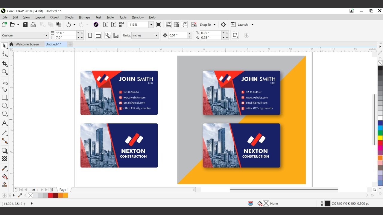 Double Side Business Card Design In CorelDRAW | Tutorial In Hindi/Urdu #businesscard  #coreldraw