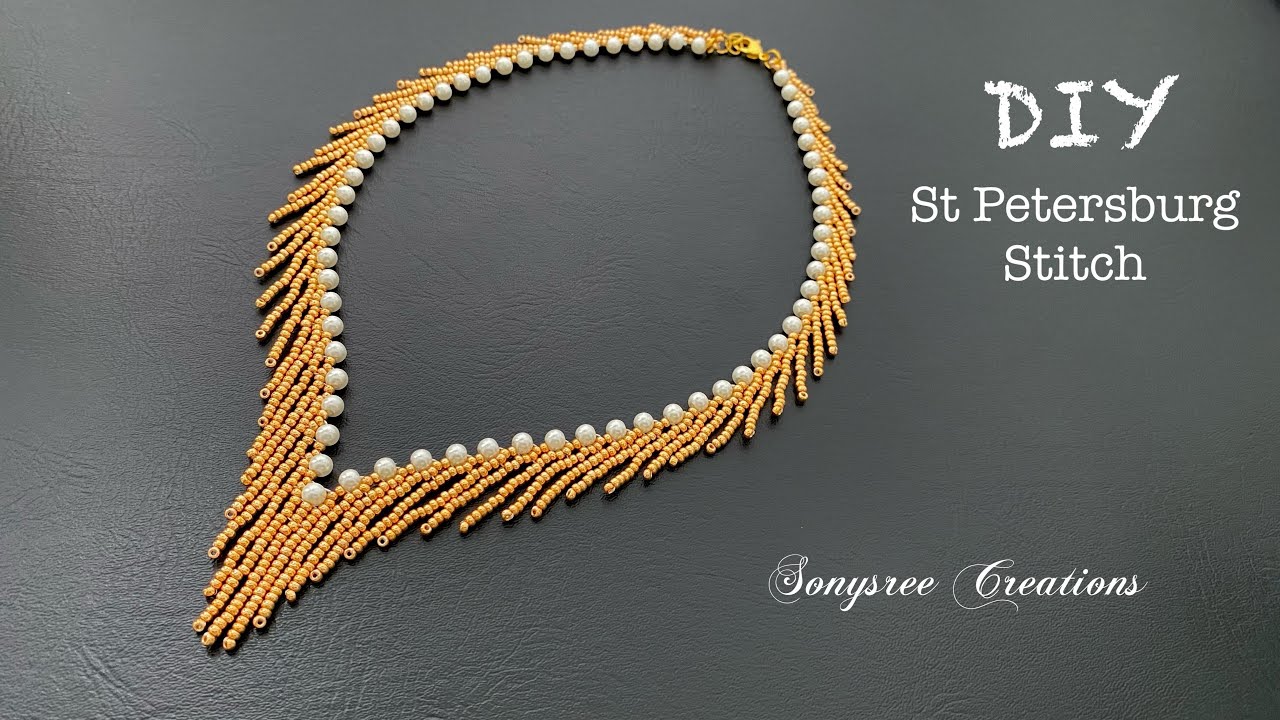 Fringe Necklace || St Petersburg stitch Necklace|| How to make Beaded Necklace