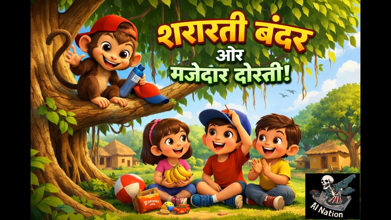 Natkhat Bandar Chiku 🐒 | Hindi Animated Kids Story #viral #trending #hindi #kids #cartoon