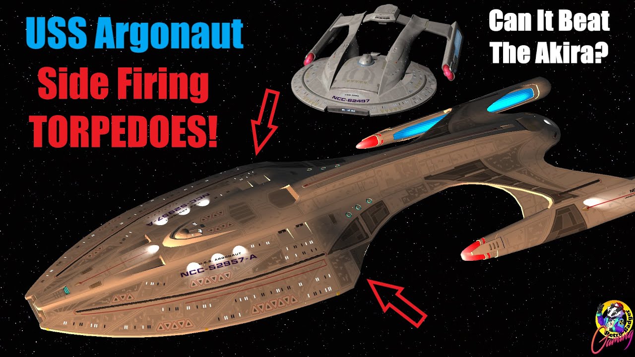 USS Argonaut SIDE FIRING TORPEDOES VS Akira Class - Star Trek Starship Battles - Bridge Commander