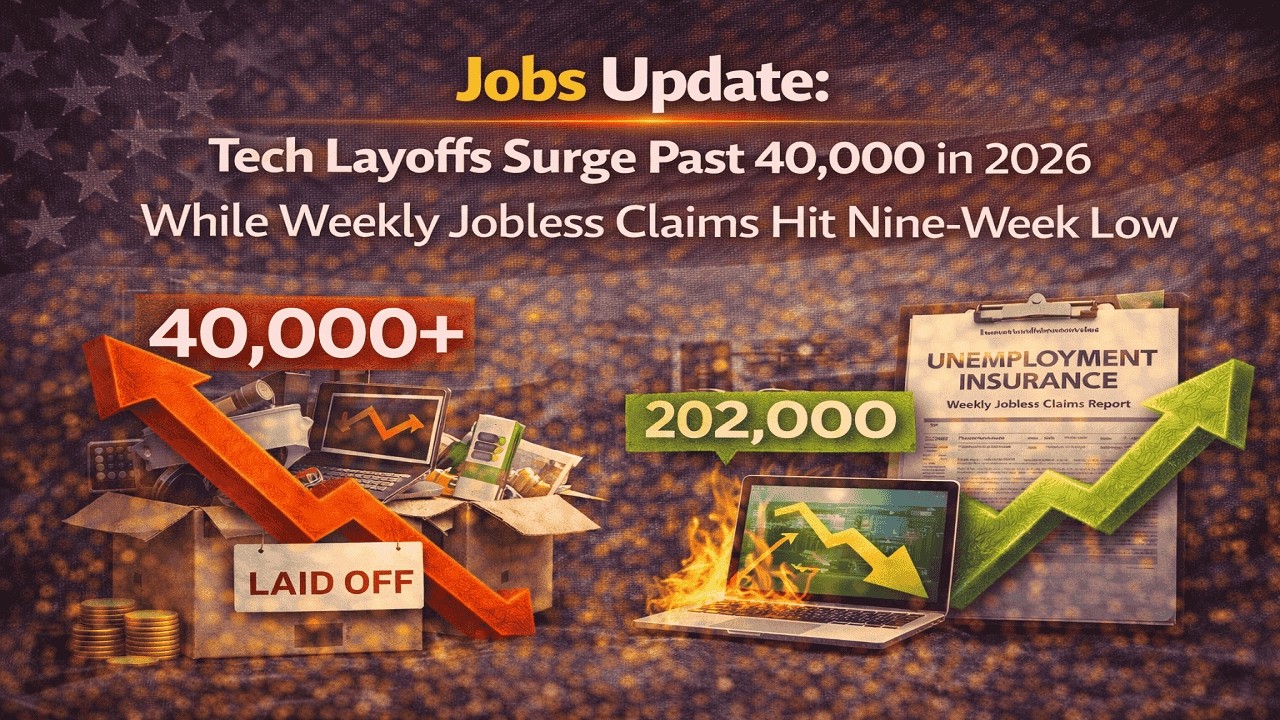Jobs Update: Tech Layoffs Surge Past 40,000 in 2026 While Weekly Jobless Claims Hit Nine-Week Low
