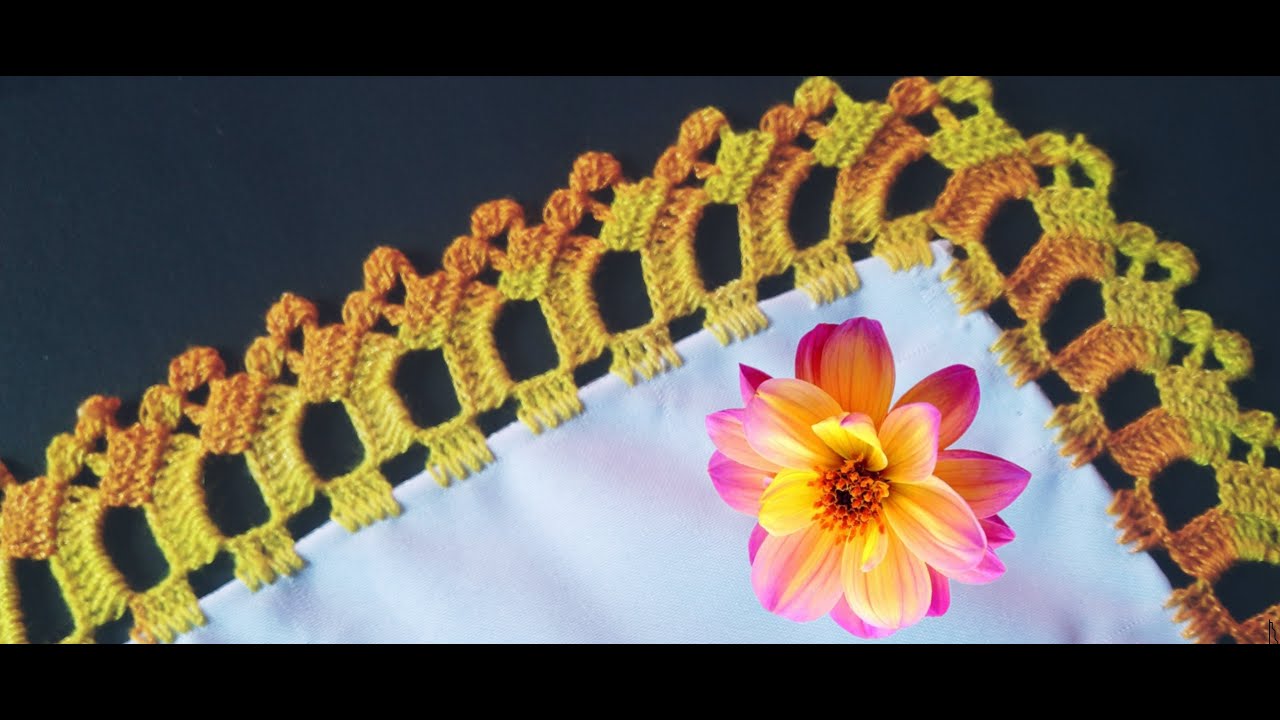 PUNTILLA NUM 411 PARA SERVILLETAS O MANTELES MUY FÁCIL DE HACER#parati #crochet #arte #tutorial