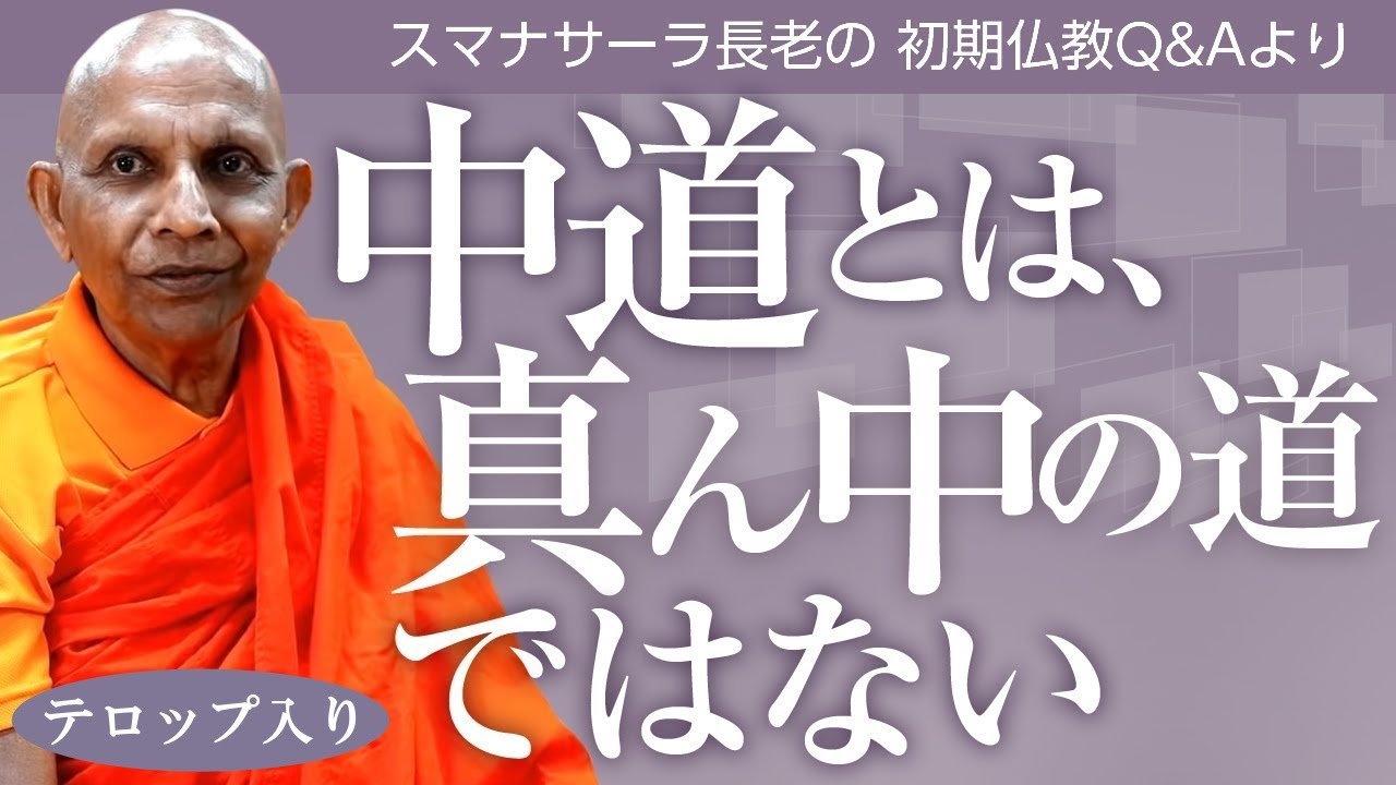 中道とは、真ん中の道ではない｜スマナサーラ長老の切り抜き法話（初期仏教Q&A）#仏教哲学 #四諦八正道 #jtba ※テロップ入り