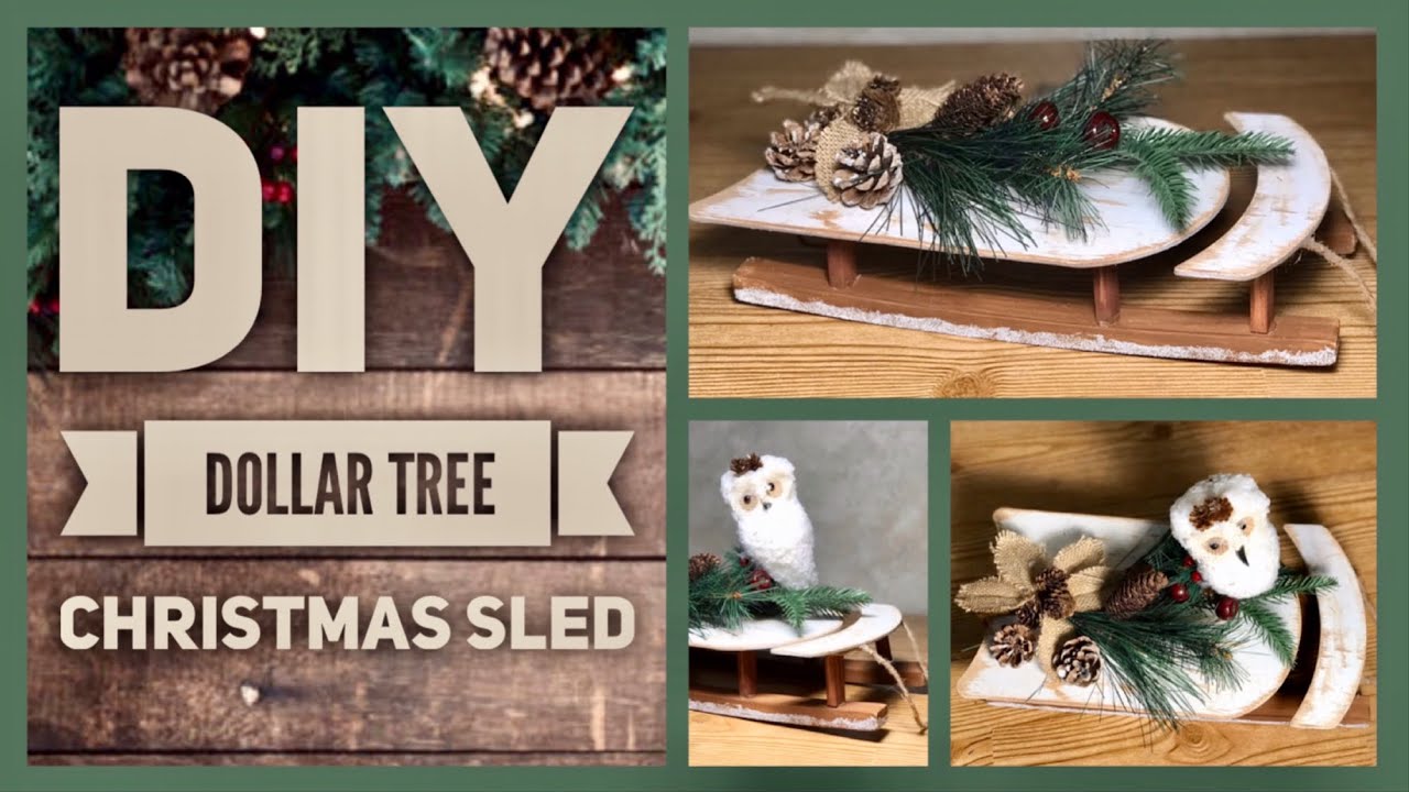 DIY Farmhouse Rustic Christmas Sled - Neutral Color Sleigh - Christmas Home Decor Ideas - Xmas 2019