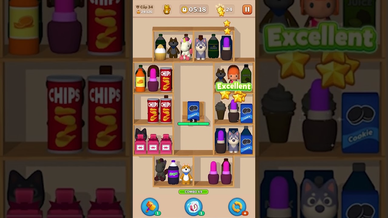 Goodstriple:match sorting 3d Level 33 - 34 #goodshort #goodssort  #gameplay #gamingvideos #games