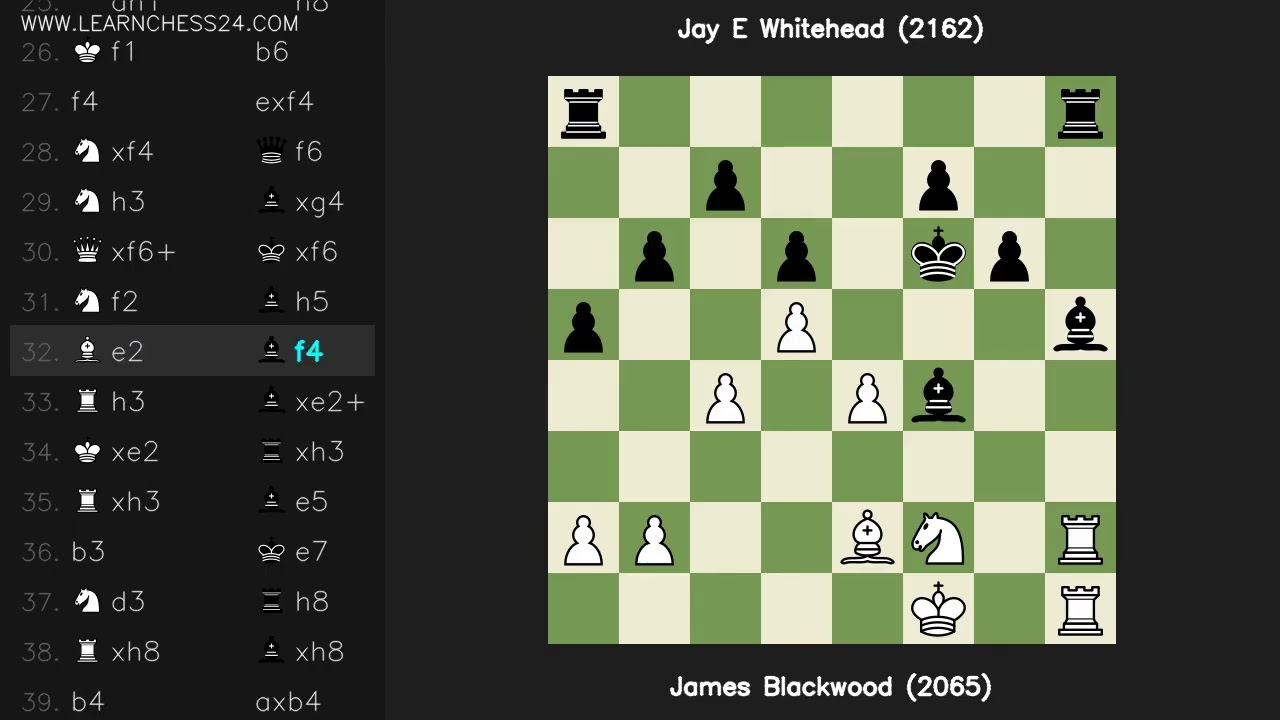 الملك-الهندي-التفريعة-الكلاسيكية: James Blackwood (2065) vs Jay E Whitehead (2162)