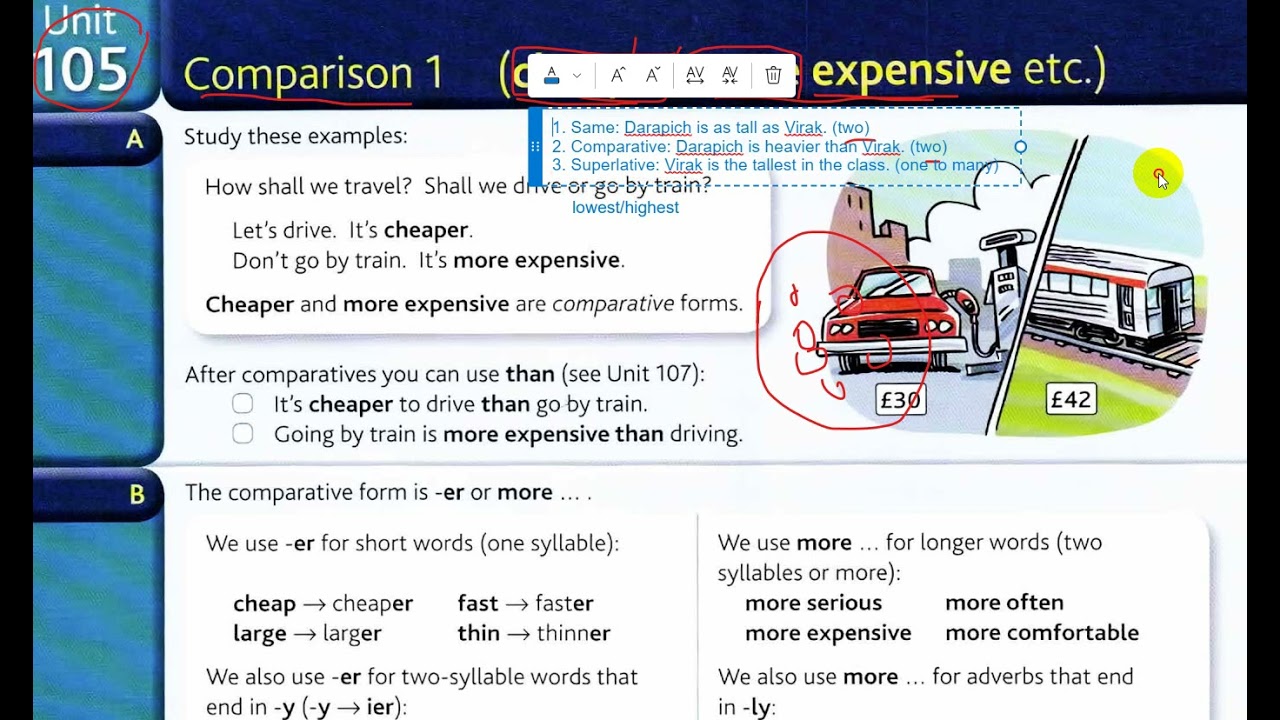 105 Comparison 1 Cheaper more expensive