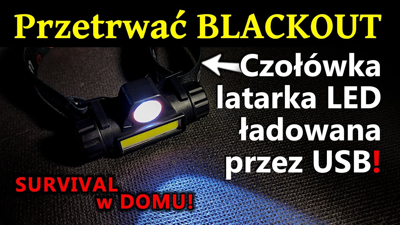 Latarka CZOŁOWA LED CREE XPE ZOOM zasięg 500 metr&oacute;w -Akumulator ładowana przez USB