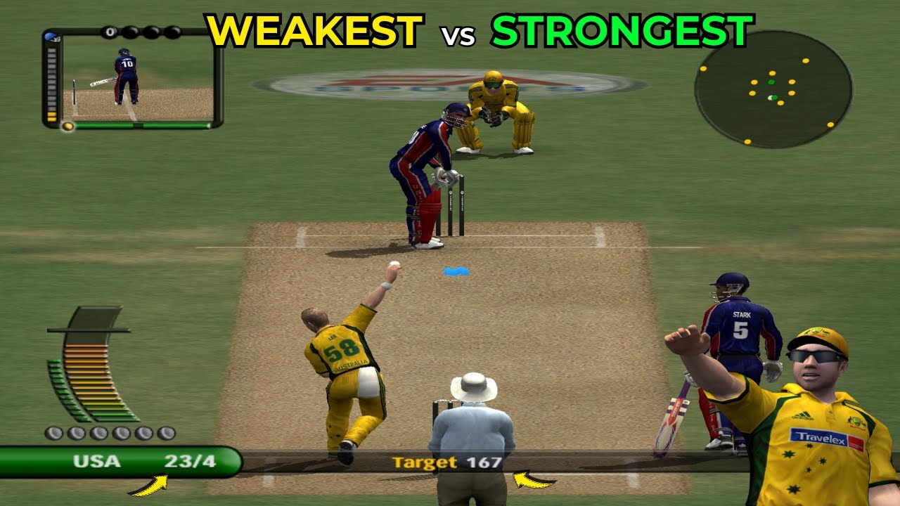 Cricket 07 - Can A Weak USA Team Chase 167 Runs Against The Mighty Aussies | Ea Cricket 2007