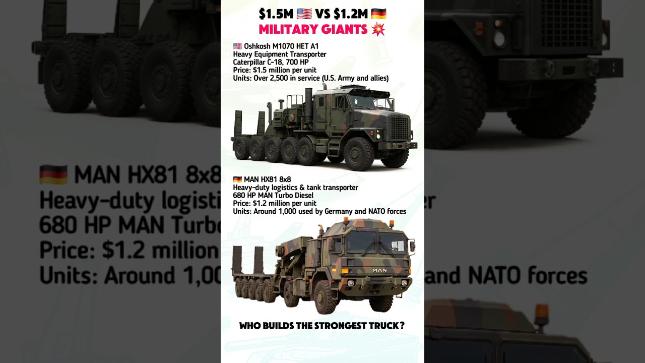 $1.5M Heavy Metal Beasts &mdash; Oshkosh M1070 vs MAN HX81 Comparison (2025)