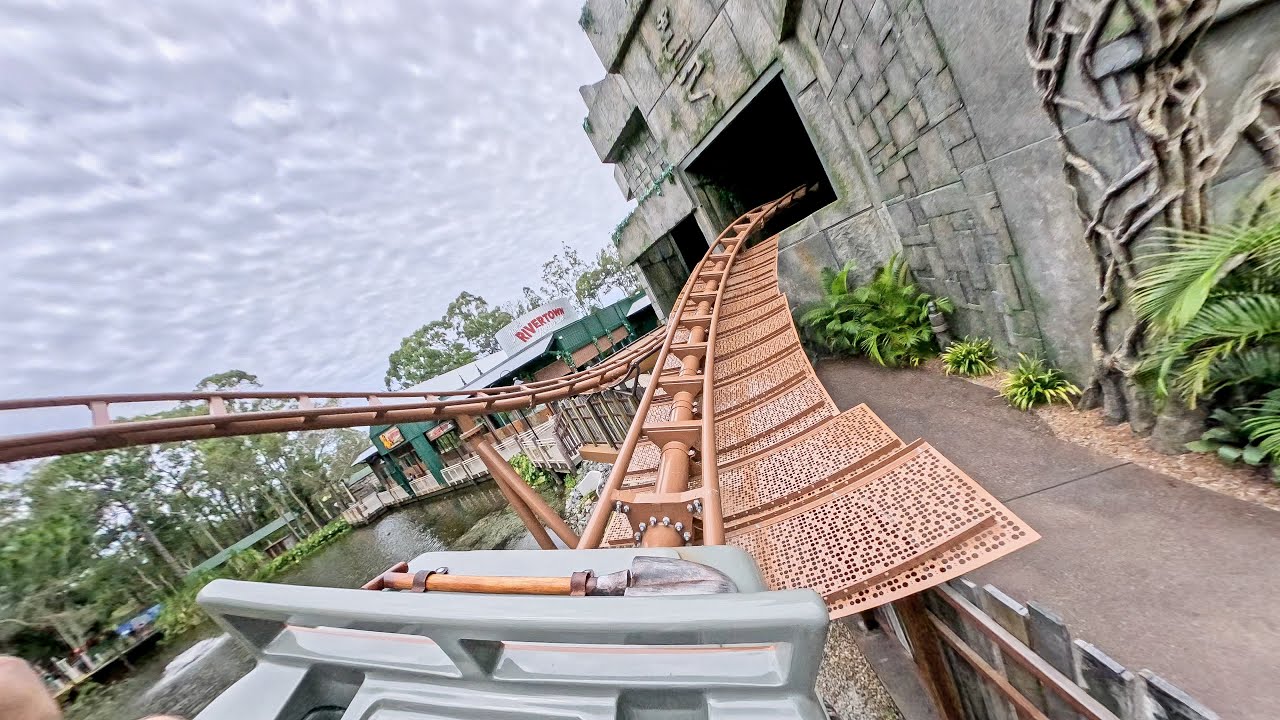 World-First Switch Track Coaster - Jungle Rush POV at Dreamworld Australia