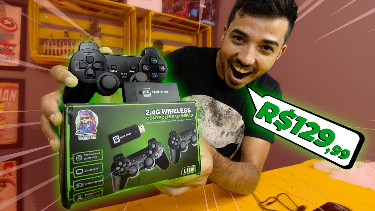 COMPREI o VÍDEO GAME STICK mais popular da INTERNET, é bom mesmo? | Unboxing + Review