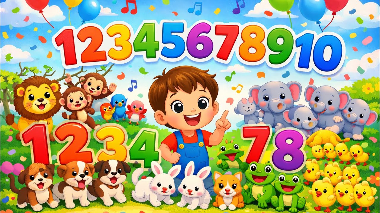 Counting 1 to 10 for Kids 🎵 | Learn Numbers with Cute Animals | Toddler Educational Song