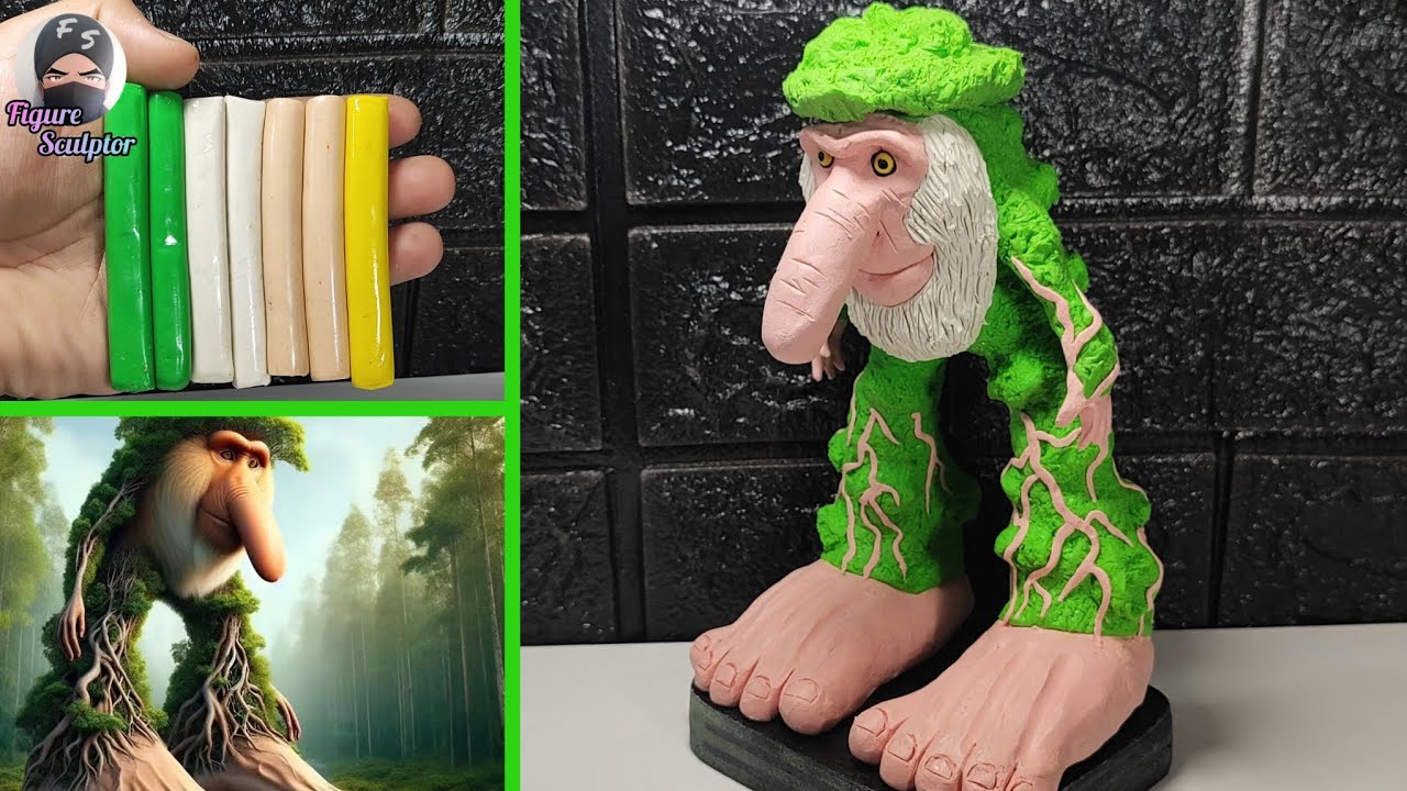 Como Hacer a BRR BRR PATAPIM 🌲🦶🏻👃🏻 en Plastilina || Brainrot Italiano 🧠🤯 || FIGURE SCULPTOR