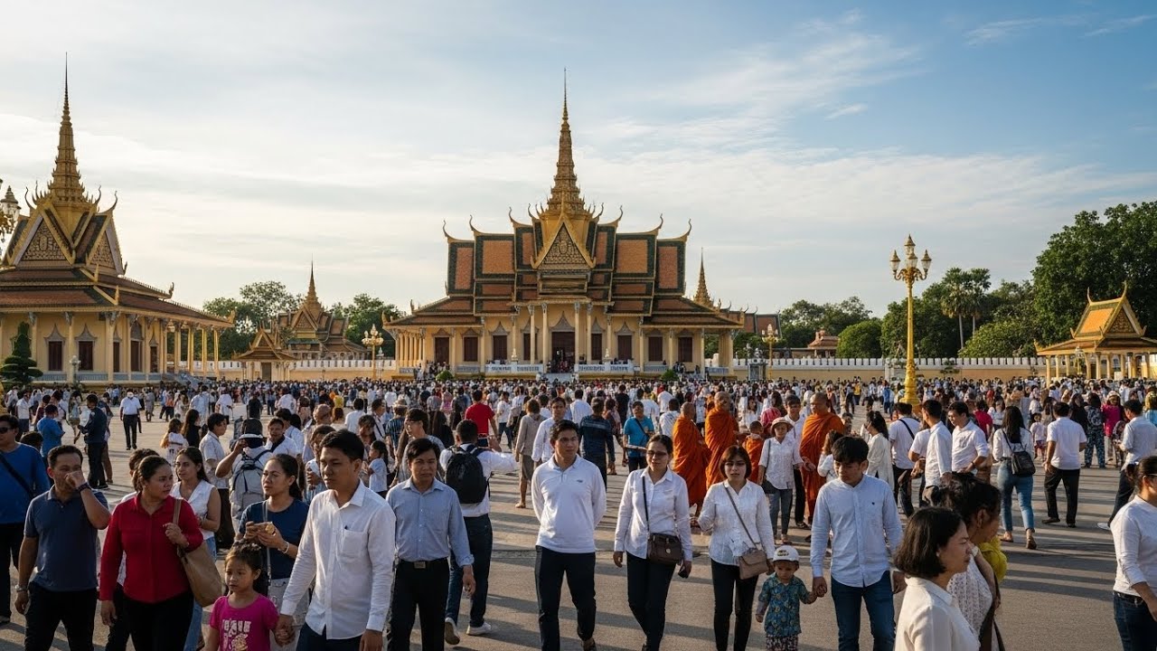Royal Palace, Riverside Phnom Penh 2026 | Walk Tour Cambodia 4K HDR