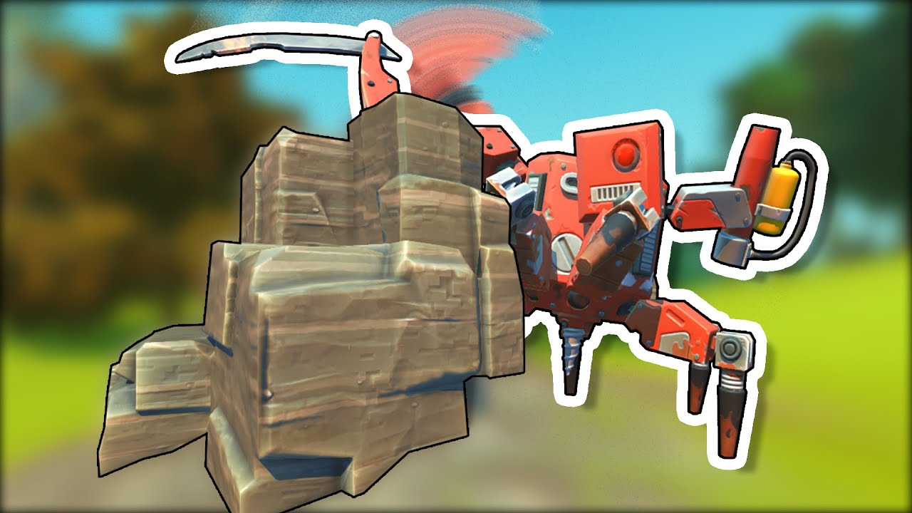 We Tried Using Big Red Farmbots to Mine Rocks and Trees! (Scrap Mechanic Co-op Survival Ep.38)