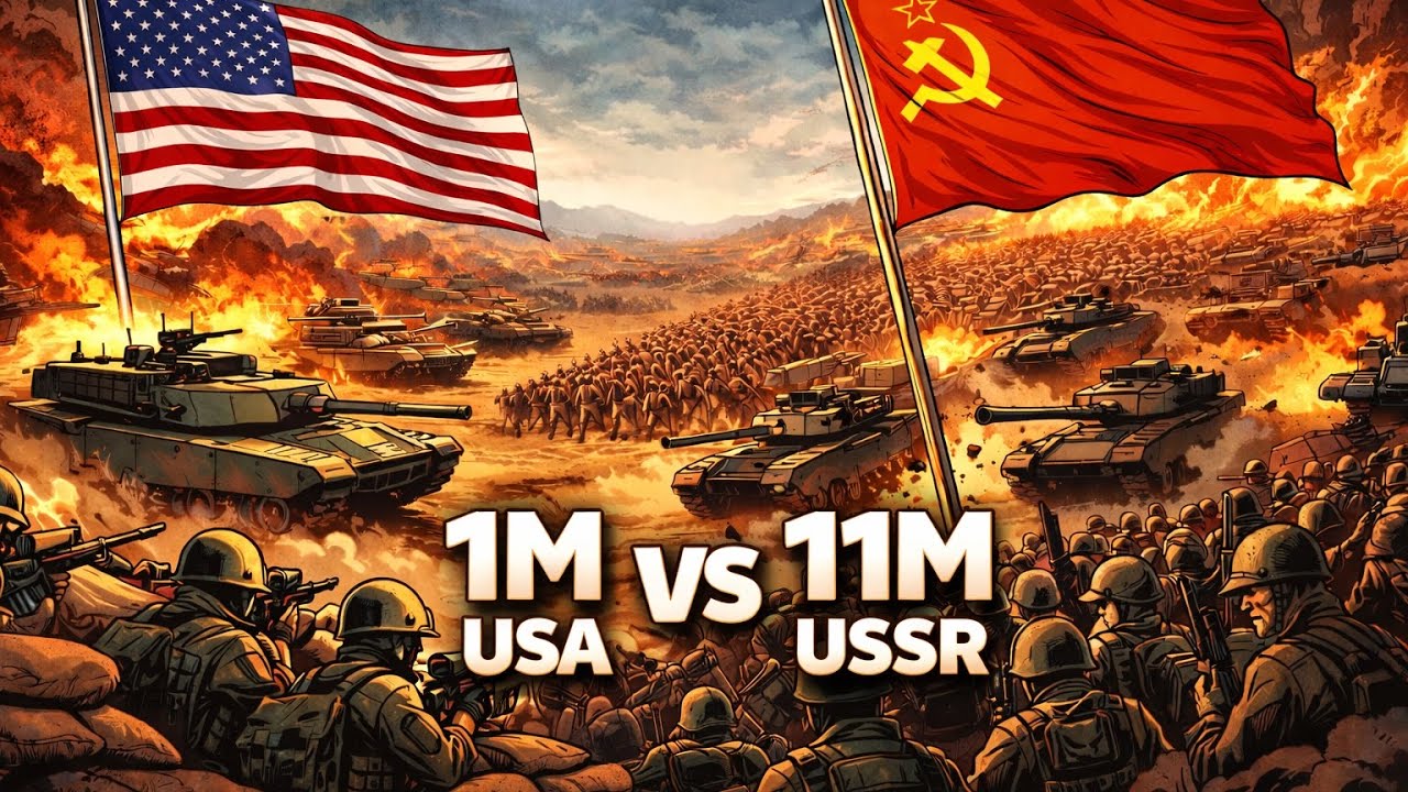 1M US Soldiers vs 11M Soviets — Who Wins?