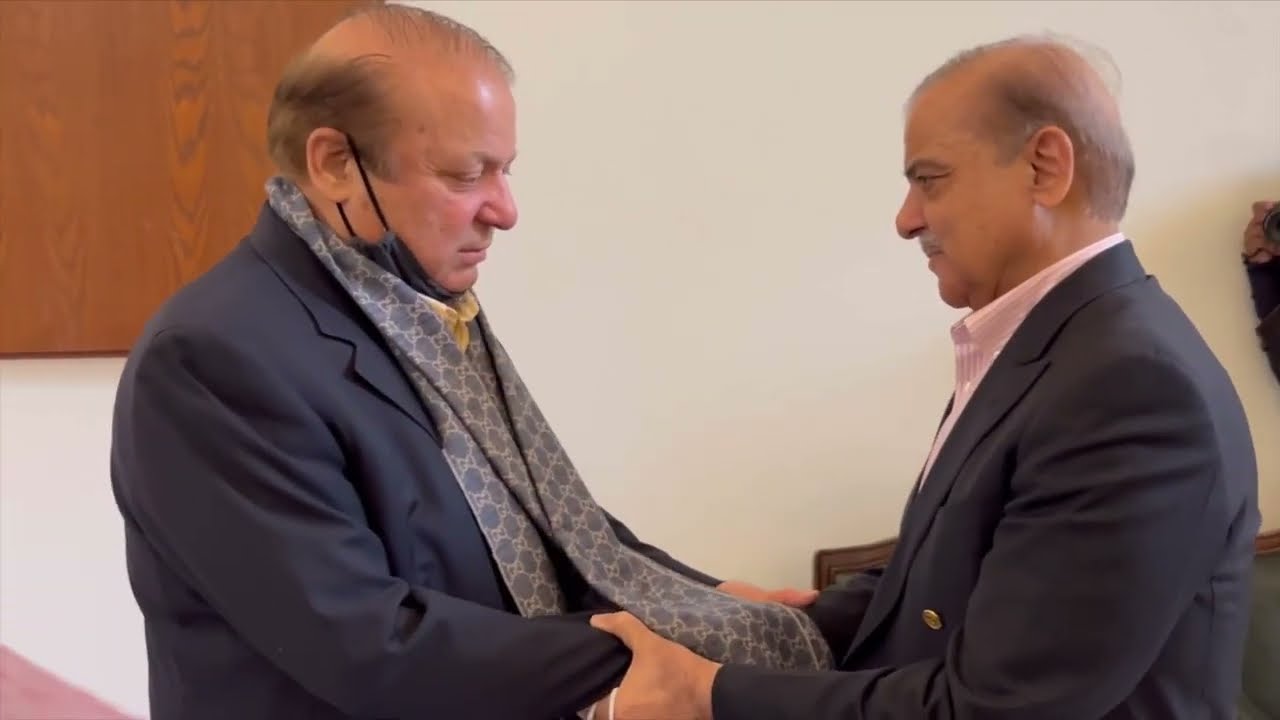 President PML-N Shehbaz Sharif Meets Quaid PML-N Nawaz Sharif in Party's Central Secretariat Lahore