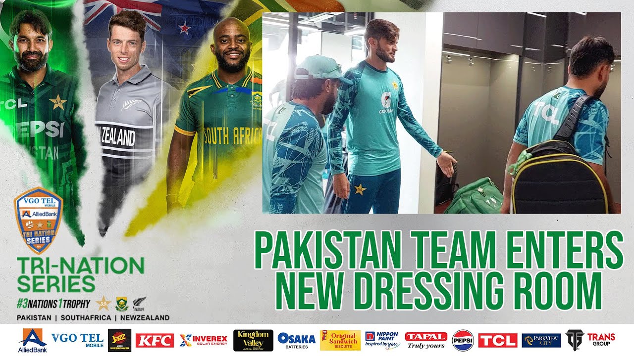Pakistan team enters new dressing room of the revamped National Bank Stadium, Karachi | PCB