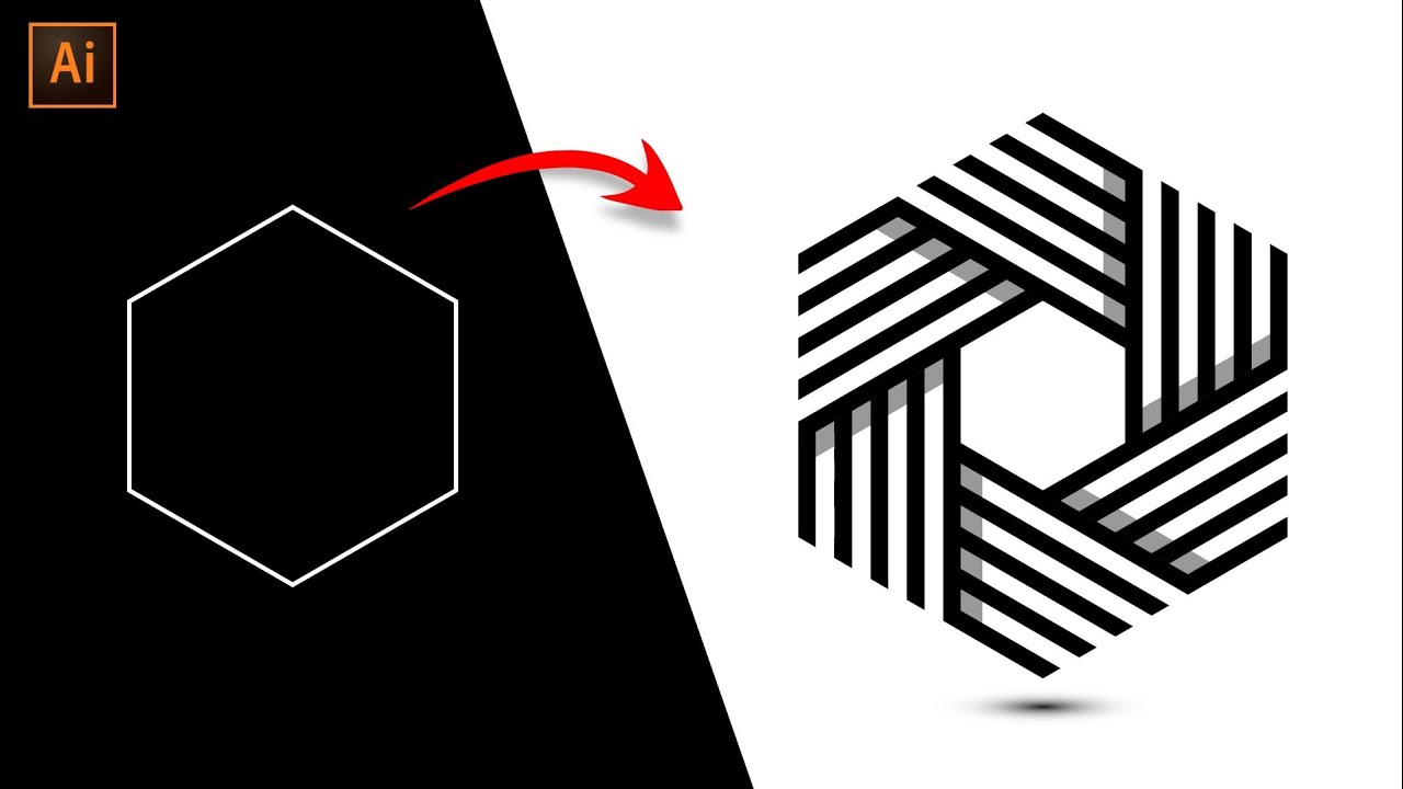 Line Hexagon Logo Design in Adobe Illustrator Tutorial