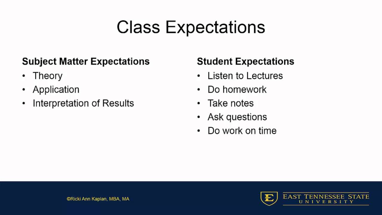 MGMT 3100 - Welcome & Class Expectations