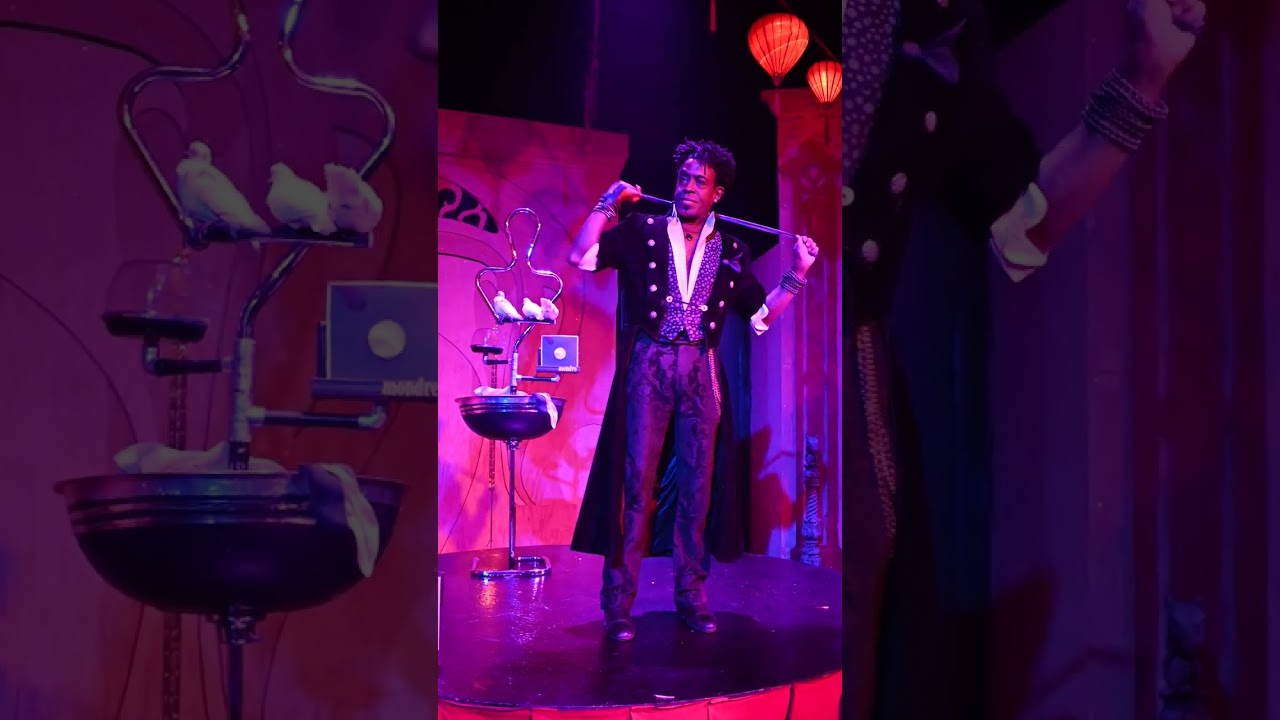 World Famous Magician Mon Dre performing up-close sleight of hand magic at Lost Spirits Distillery