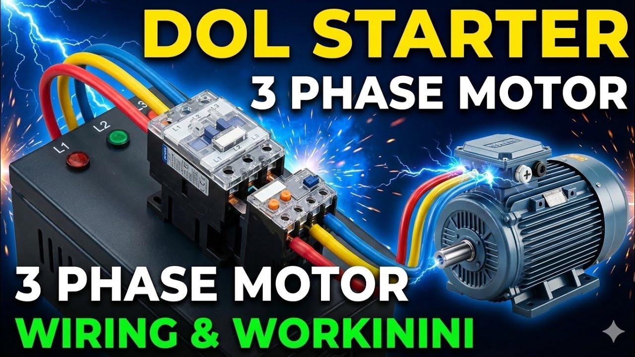 DOL Starter Wiring & Working | 3 Phase Motor Control | Contactor + OLR 