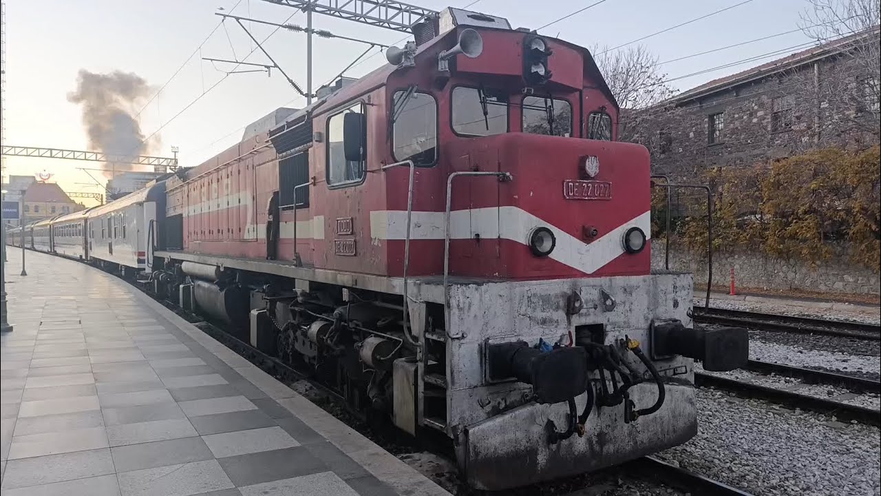TCDD DE 22027 Konya Mavi Treni Orjinal Dış Görünüm➕Jeneratör Vagon➕Markizin İçi Basmane Gar