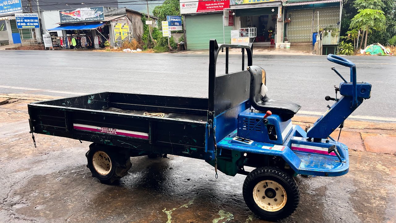 Xe rùa bánh Hơi nhật bãi 4 bánh 1 cầu tải 500kg, đông cơ xăng Kubota có đề, 6 ngựa, lh 0337102333