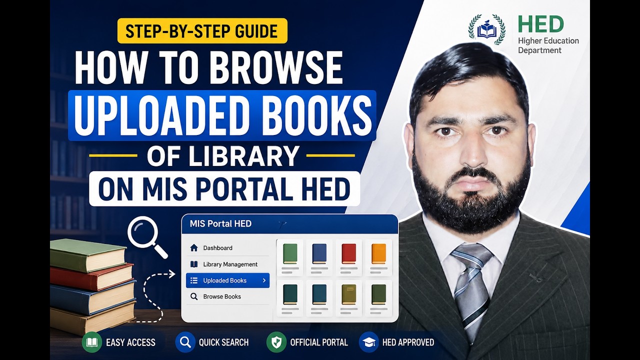 How to browse uploaded books of Library on MIS Portal HED