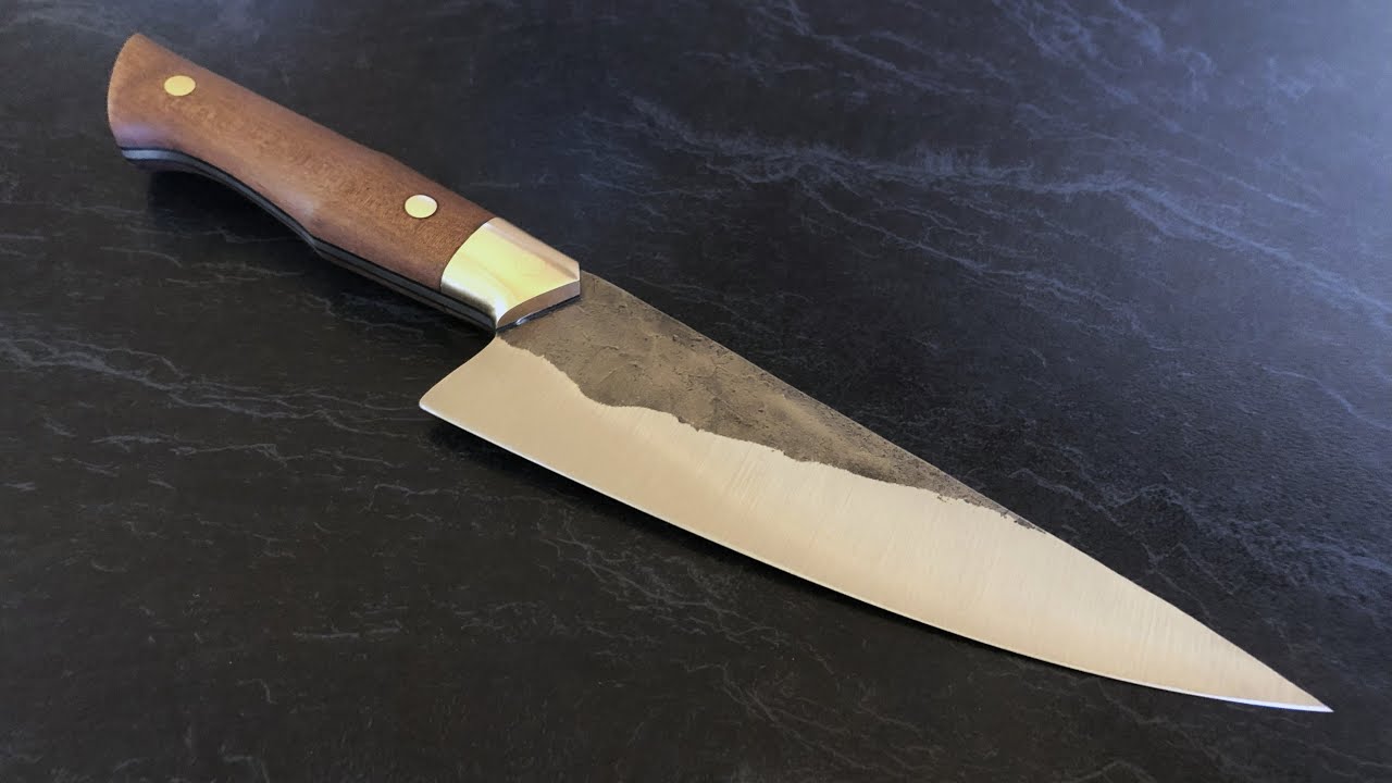 Making a chef knife with a forged finish