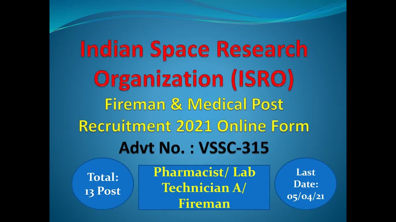 ISRO Fireman & Medical Post Recruitment 2021 || Modern Guru