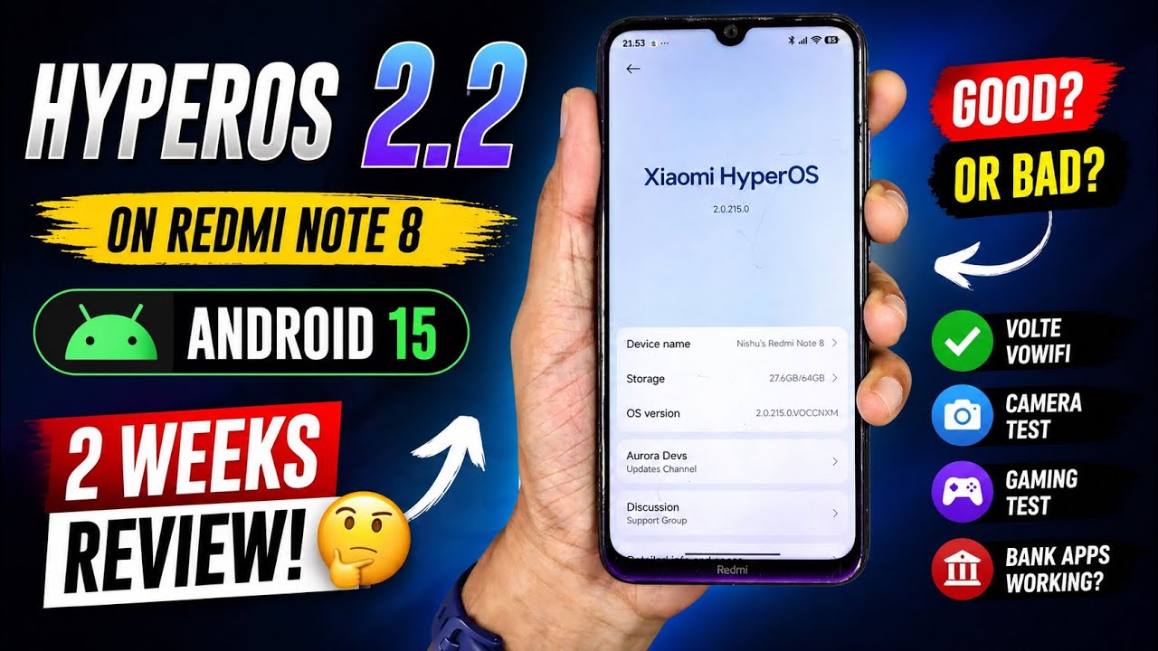 HyperOS 2.2 на Redmi Note 8 😳 Android 15 &ndash; стоит ли оно того?