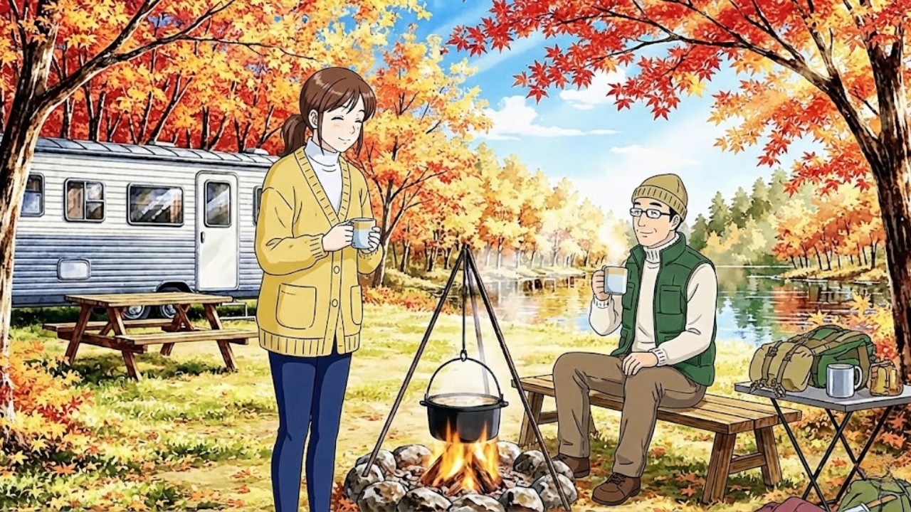 A Quiet Family Camping Trip in Our Mobile Home Peaceful Rainy Forest Vibes 家族の静かな森