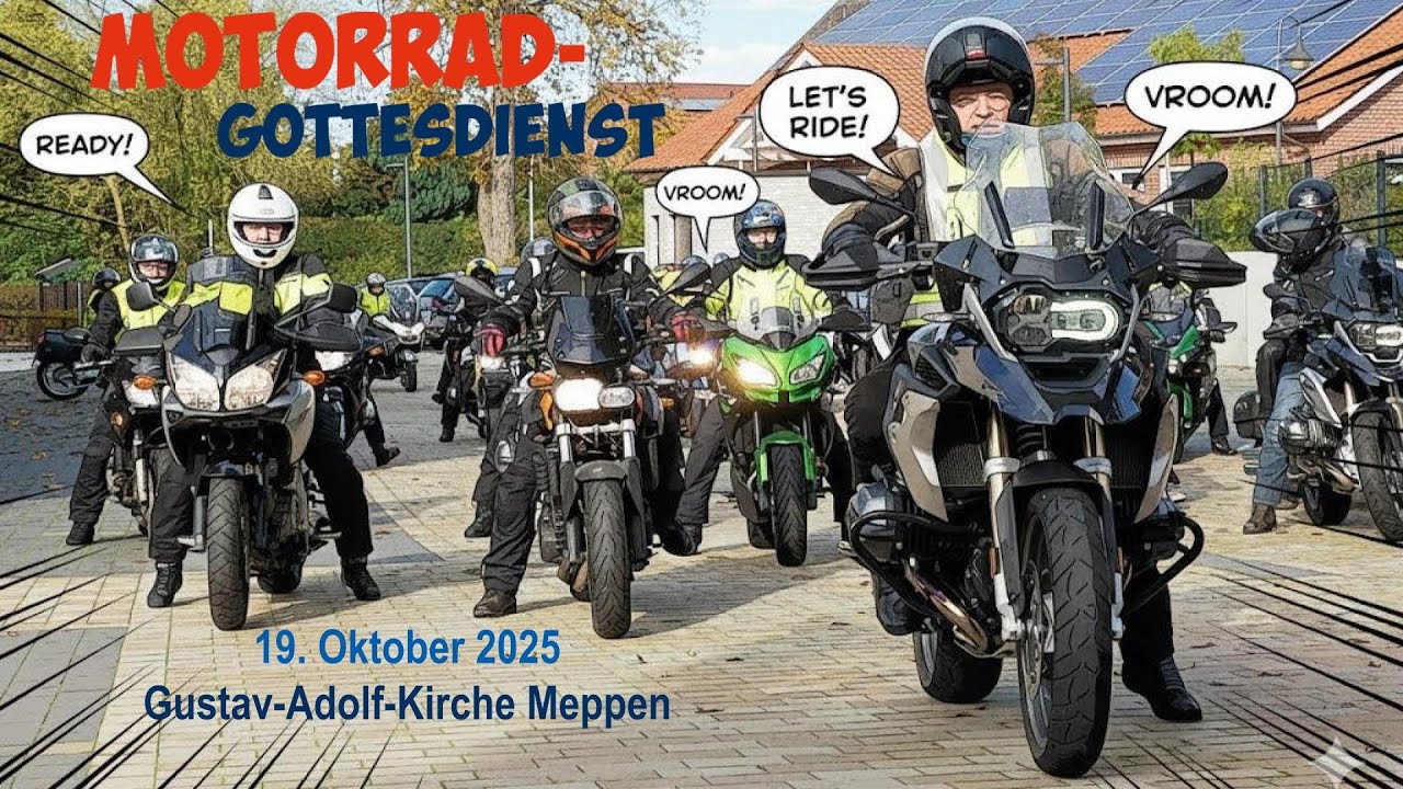 Motorradgottesdienst Saisonabschluss 2025 | Über 100 Bikes & Ausfahrt nach Heede