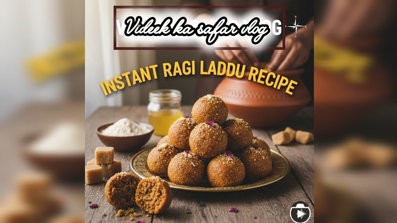Vlog 50 | Instant Ragi ladoo recipe | No oil, No sugar , No jaggery | Healthy recipe | Food Recipe 