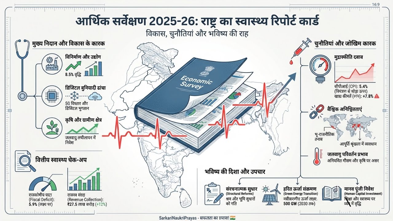 Economic Survey 2025-26: GDP 7.2%? 📈 Complete Analysis for UPSC & SSC | SarkariNaukriPrayas