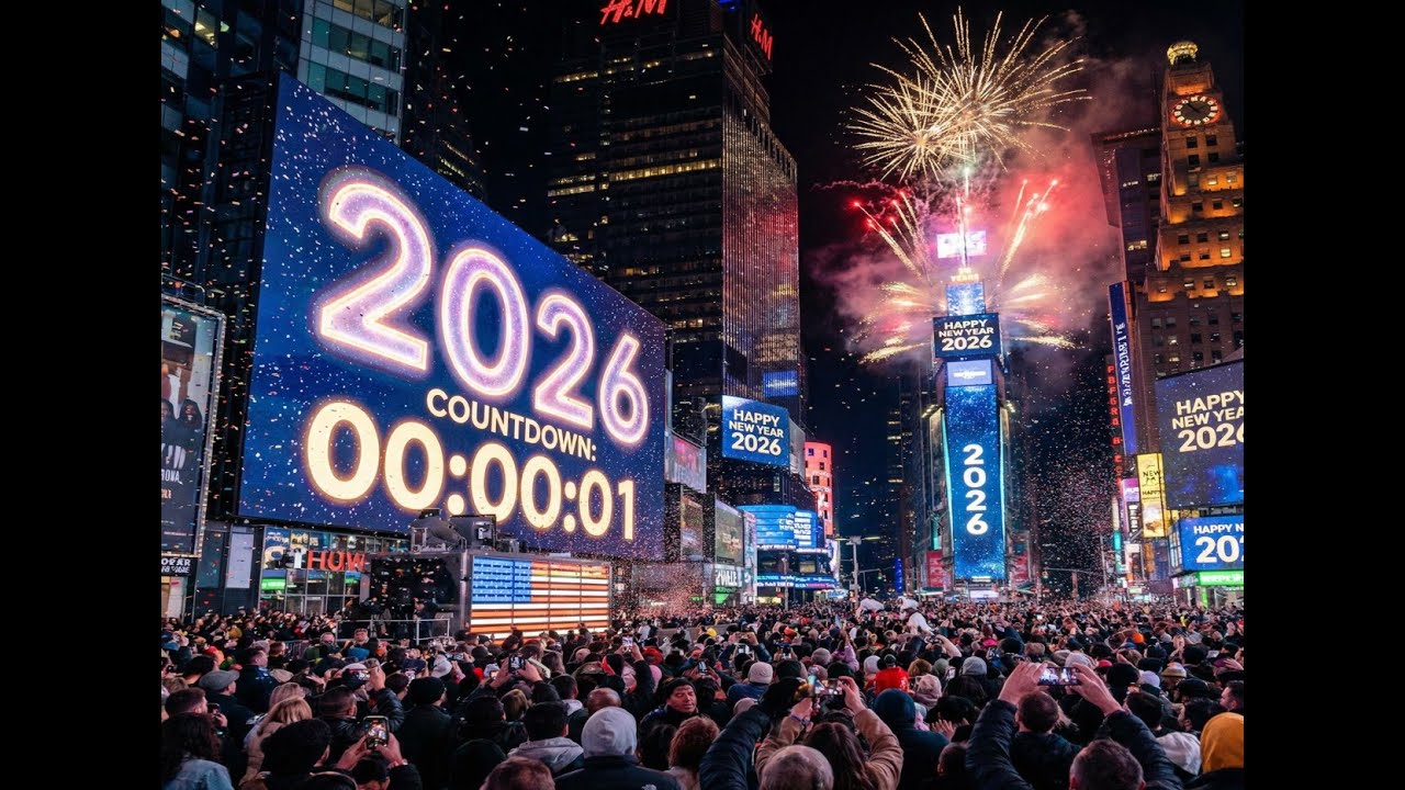 New Year's  Countdown To 2026 in 4k