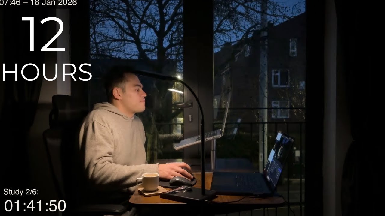 12-Hour LIVE Study With Me 🎓 | Cozy UK Ambience | Custom Pomodoro Timer | Deep Work Mode
