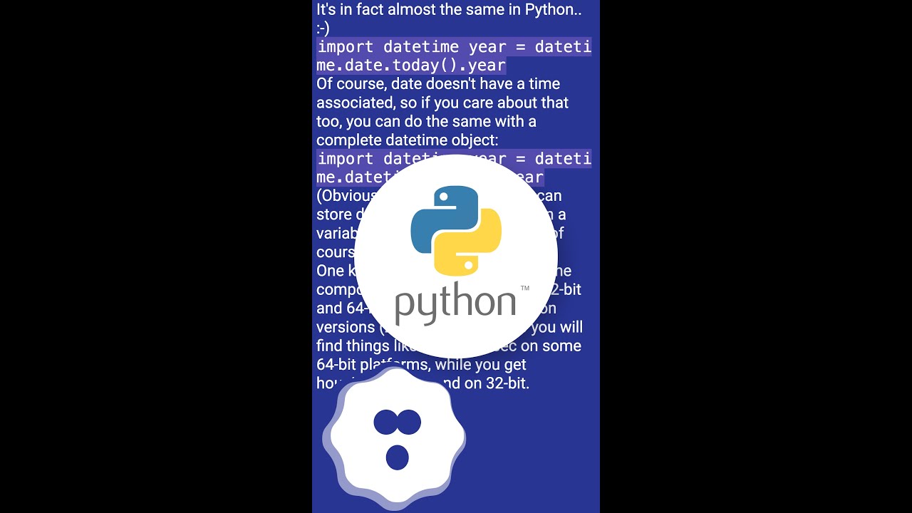 How to extract the year from a Python datetime object? #shorts