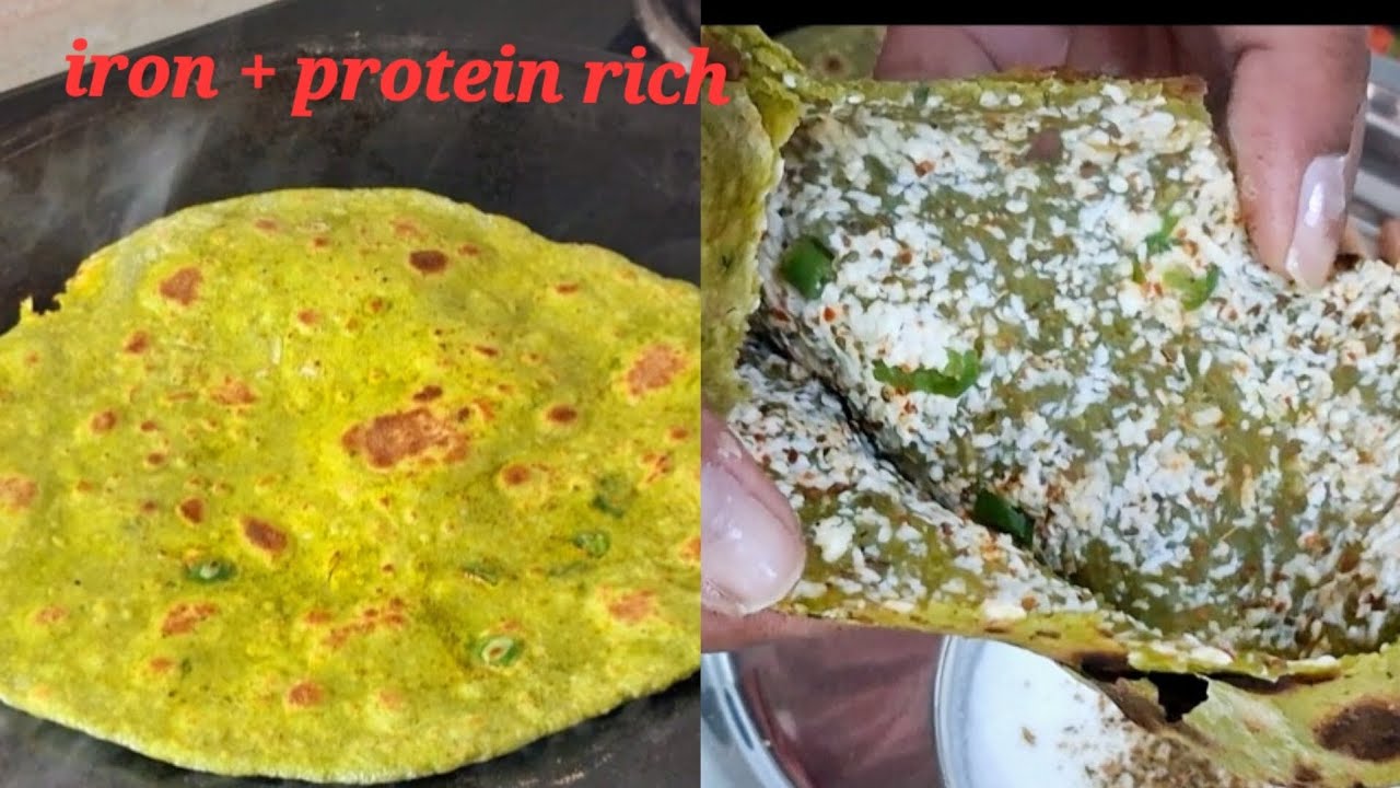 ਪਾਲਕ ਪਨੀਰ ਪਰੌਂਠਾ / palak paneer parantha ##punjabicookingrecipes #breakfast 