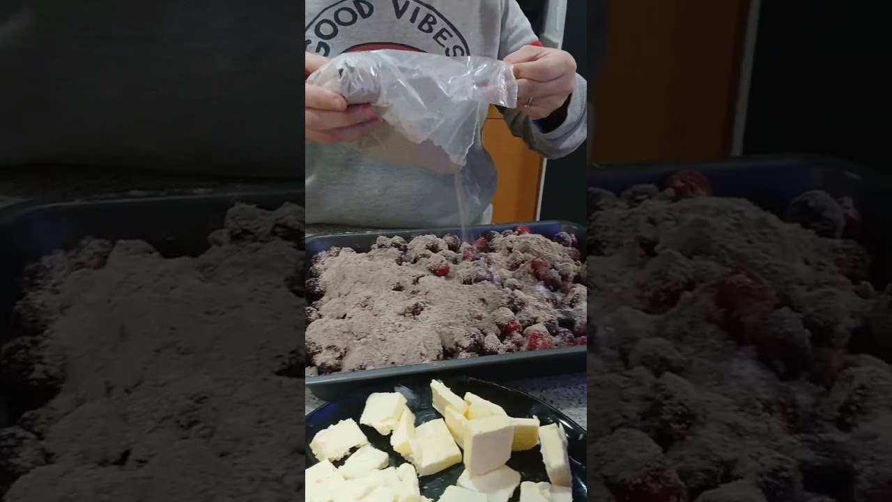 Cherry berry chocolate covered dump cake : baked and baking 