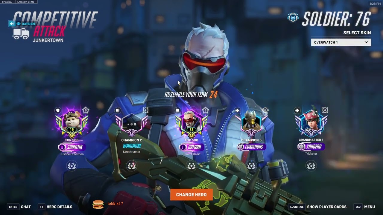 Dafran INSANE Tracking Aim Soldier 76 — Overwatch 2, 19 сезон, топ-500