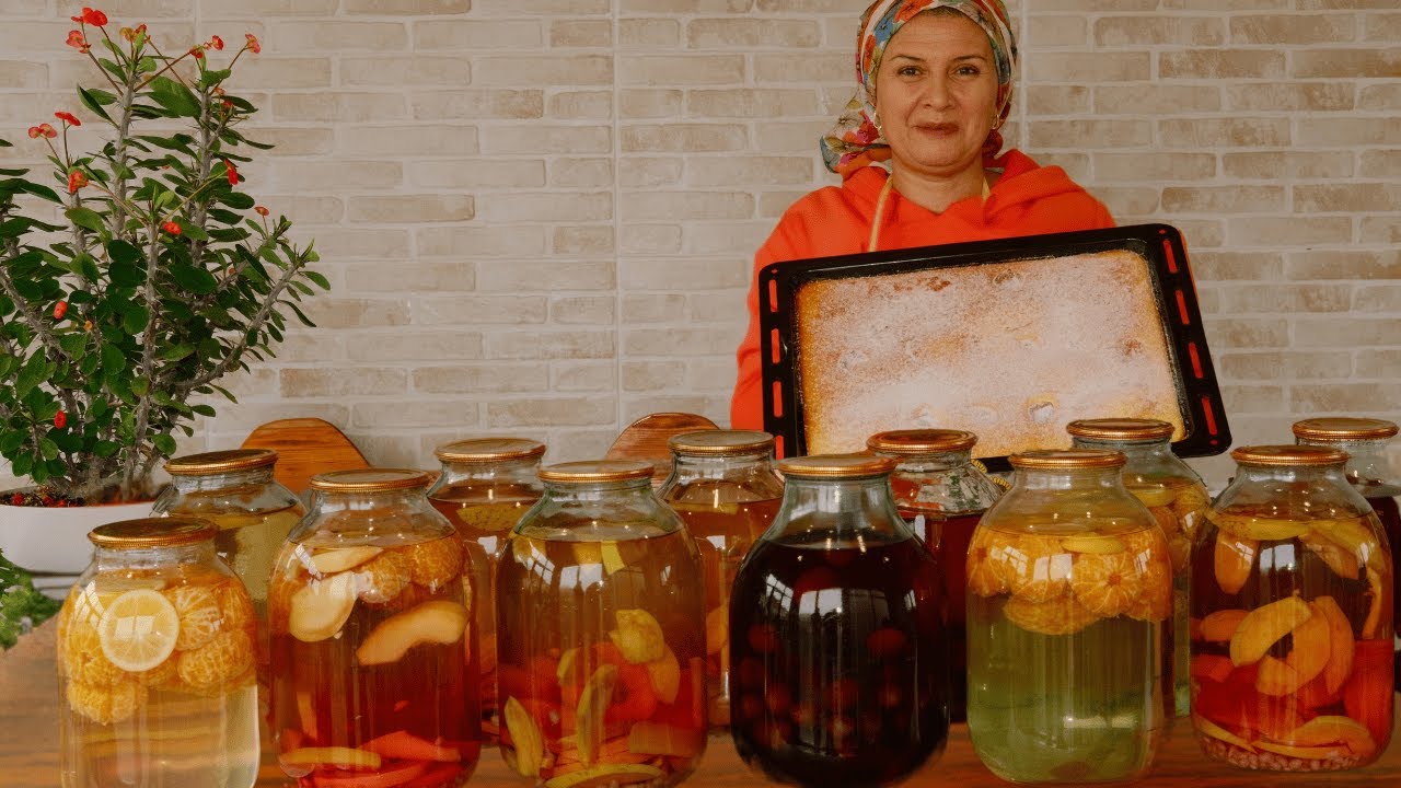 🍇 Canning Winter Fruit Compote and Baking a Puffy Cake for Tea Time 🍪