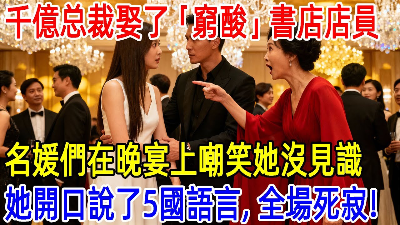 千億总裁娶了「窮酸」書店店員，名媛們在晚宴上嘲笑她沒見識，下一秒她開口說了5國語言，全場死寂！#故事頻道 #故事分享 #情感#臺灣#情感故事#幸福人生