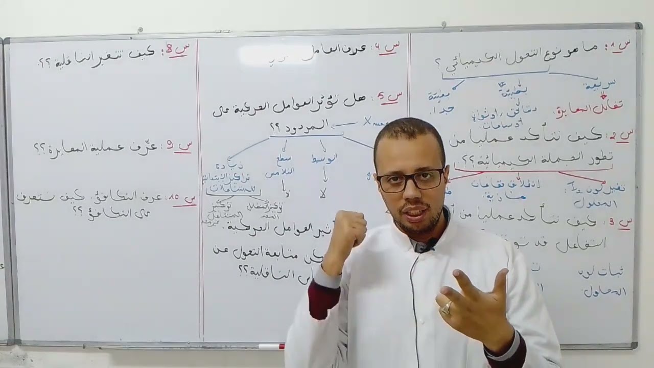 الأسئلة النظرية الخاصة بالوحدة الأولى . فيزياء ثالثة ثانوي . bac2023  المتابعة الزمنية لتحول كيمائي