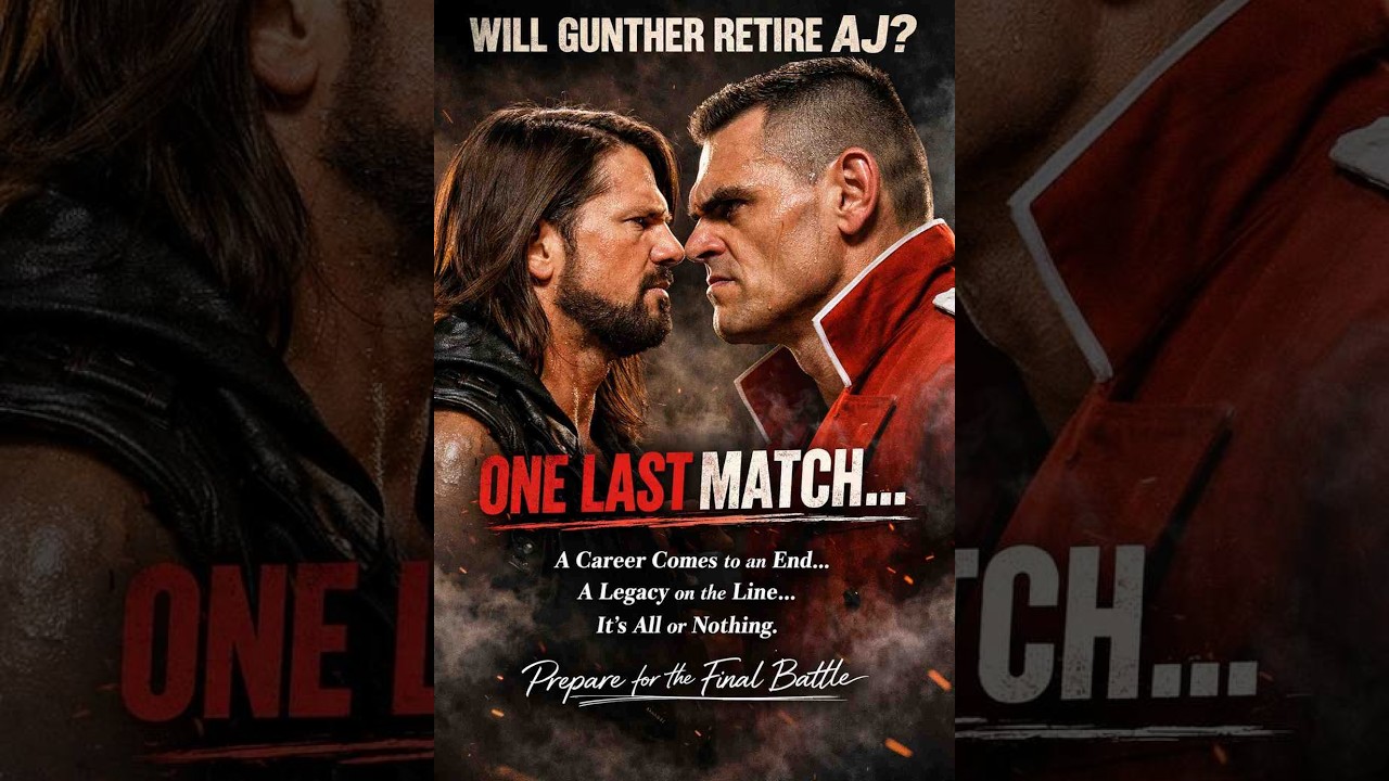 THE END OF AN ERA: Gunther Retires AJ Styles in Brutal Royal Rumble Match#wwe #viral #trending #ps5